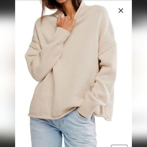 NWOT WE THE FREE TORRES ROLL NECK SWEATER IN SUGAR SWIZZIE